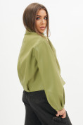 Купить Короткая кожаная куртка женская зеленого цвета 246Z, фото 14