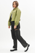 Купить Короткая кожаная куртка женская зеленого цвета 246Z, фото 3
