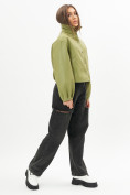 Купить Короткая кожаная куртка женская зеленого цвета 246Z, фото 7
