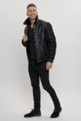 Купить Классическая куртка кожанные мужская черного цвета 2499Ch, фото 4