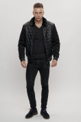 Купить Классическая куртка кожанные мужская черного цвета 2499Ch, фото 2