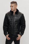 Купить Классическая куртка кожанные мужская черного цвета 2499Ch, фото 5