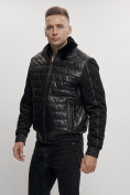 Купить Классическая куртка кожанные мужская черного цвета 2499Ch, фото 14