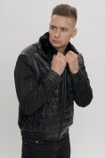 Купить Классическая куртка кожанные мужская черного цвета 2499Ch, фото 16
