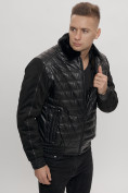 Купить Классическая куртка кожанные мужская черного цвета 2499Ch, фото 17