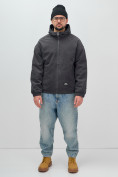 Купить Куртка из вельвета мужская демисезонная темно-серого цвета 25336TC