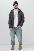 Купить Куртка из вельвета мужская демисезонная темно-серого цвета 25336TC, фото 12