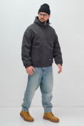 Купить Куртка из вельвета мужская демисезонная темно-серого цвета 25336TC, фото 3