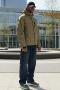 Купить Куртка спортивная мужская весна осень бежевого цвета 25470B, фото 4