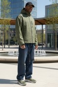 Купить Куртка спортивная мужская весна осень цвета хаки 25470Kh, фото 4