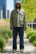 Купить Куртка спортивная мужская весна осень цвета хаки 25471Kh