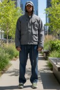 Купить Куртка спортивная мужская весна осень серого цвета 25471Sr, фото 4