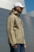 Купить Куртка спортивная мужская весна осень бежевого цвета 25473B, фото 3