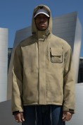 Купить Куртка спортивная мужская весна осень бежевого цвета 25473B, фото 2