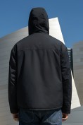 Купить Куртка спортивная мужская весна осень черного цвета 25473Ch, фото 4