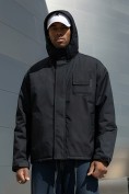Купить Куртка спортивная мужская весна осень черного цвета 25473Ch, фото 2