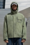 Купить Куртка спортивная мужская весна осень цвета хаки 25473Kh, фото 3
