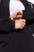 Купить Женский спортивный трикотажный костюм с лампасами черного цвета 2583Ch, фото 9