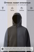 Купить Толстовка мужская флисовая свободного кроя с капюшоном черного цвета 2623Ch, фото 11