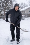 Купить Толстовка мужская флисовая свободного кроя с капюшоном черного цвета 2623Ch, фото 6