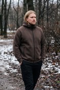 Купить Толстовка мужская флисовая свободного кроя с капюшоном коричневого цвета 2623K, фото 11