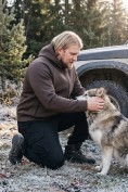 Купить Толстовка мужская флисовая свободного кроя с капюшоном коричневого цвета 2623K, фото 7