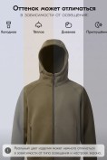 Купить Толстовка мужская флисовая свободного кроя с капюшоном цвета хаки 2623Kh, фото 18