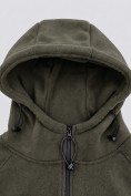 Купить Толстовка мужская флисовая свободного кроя с капюшоном цвета хаки 2623Kh, фото 9