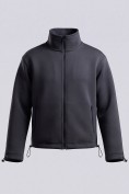 Купить Костюм флисовый зимний свободного кроя черного цвета 2624Ch, фото 8