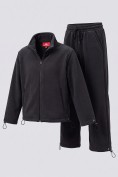 Купить Костюм флисовый зимний свободного кроя черного цвета 2624Ch, фото 12