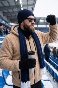 Купить Толстовка мужская плюшевая с капюшоном на флисовой подкладке бежевого цвета 2627-1B, фото 10