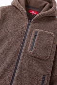 Купить Толстовка мужская плюшевая с капюшоном на флисовой подкладке коричневого цвета 2627-1K, фото 14