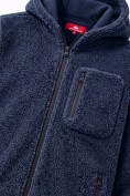 Купить Толстовка мужская плюшевая с капюшоном на флисовой подкладке темно-синего цвета 2627-1TS, фото 14