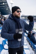 Купить Толстовка мужская плюшевая с капюшоном на флисовой подкладке темно-синего цвета 2627-1TS, фото 4