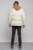 Купить Плюшевая куртка мужская с капюшоном молодежная бежевого цвета 28117B, фото 4