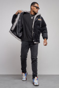 Купить Плюшевая куртка мужская с капюшоном молодежная черного цвета 28117Ch, фото 12