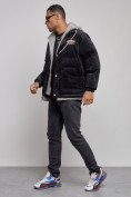 Купить Плюшевая куртка мужская с капюшоном молодежная черного цвета 28117Ch, фото 2