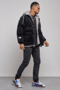 Купить Плюшевая куртка мужская с капюшоном молодежная черного цвета 28117Ch, фото 3