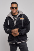 Купить Плюшевая куртка мужская с капюшоном молодежная черного цвета 28117Ch, фото 8