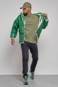 Купить Куртка из экокожи мужская с плюшевым капюшон зеленого цвета 28132Z, фото 13