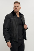 Купить Куртка классическая с мехом мужская черного цвета 2917Ch, фото 10