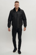 Купить Куртка классическая с мехом мужская черного цвета 2917Ch