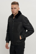 Купить Куртка классическая с мехом мужская черного цвета 2917Ch, фото 8