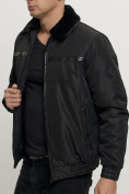 Купить Куртка классическая с мехом мужская черного цвета 2917Ch, фото 9