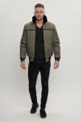Купить Куртка классическая с мехом мужская цвета хаки 2917Kh, фото 7