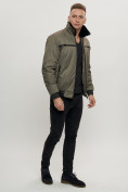 Купить Куртка классическая с мехом мужская цвета хаки 2917Kh, фото 8