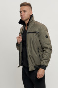 Купить Куртка классическая с мехом мужская цвета хаки 2917Kh, фото 2