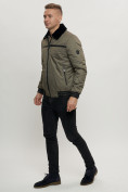 Купить Куртка классическая с мехом мужская цвета хаки 2917Kh, фото 4
