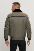 Купить Куртка классическая с мехом мужская цвета хаки 2917Kh, фото 6