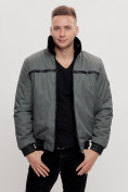 Купить Куртка классическая с мехом мужская серого цвета 2917Sr, фото 5